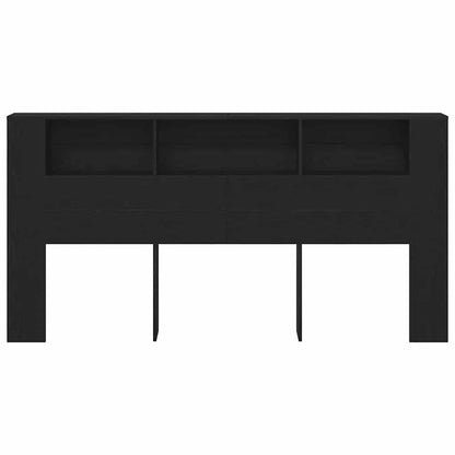 vidaXL Headboard Cabinet with Shelf Black Oak 200 x 18.5 x 102.5 cm