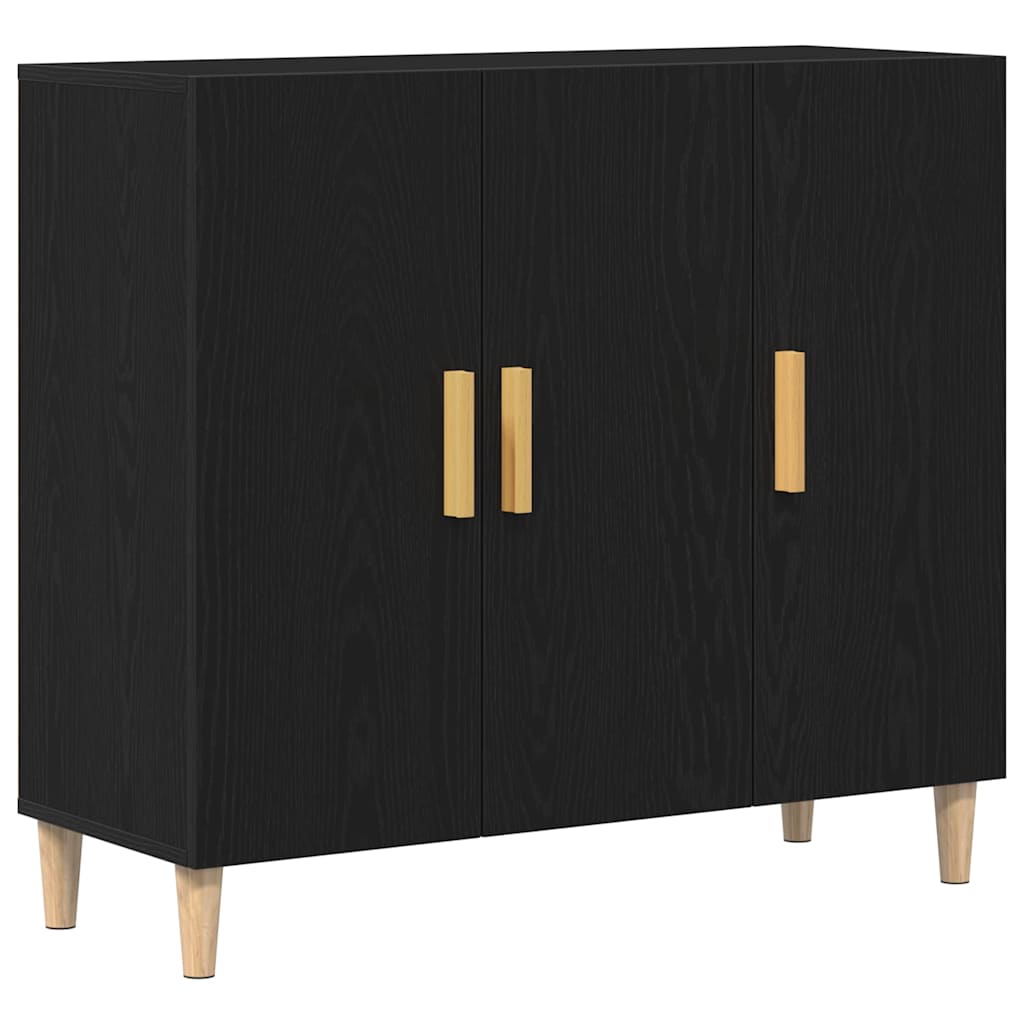 vidaXL Sideboard Black Oak 90 x 34 x 80 cm Engineered Wood