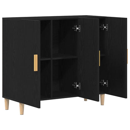 vidaXL Sideboard Black Oak 90 x 34 x 80 cm Engineered Wood