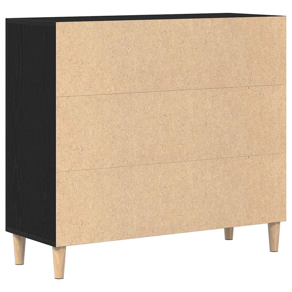 vidaXL Sideboard Black Oak 90 x 34 x 80 cm Engineered Wood