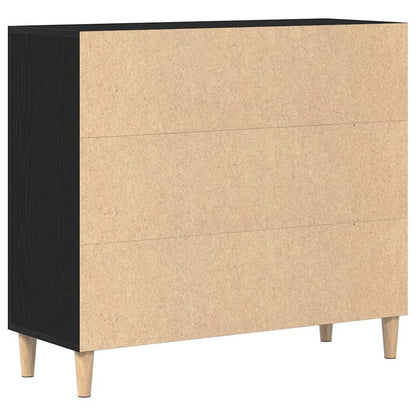 vidaXL Sideboard Black Oak 90 x 34 x 80 cm Engineered Wood
