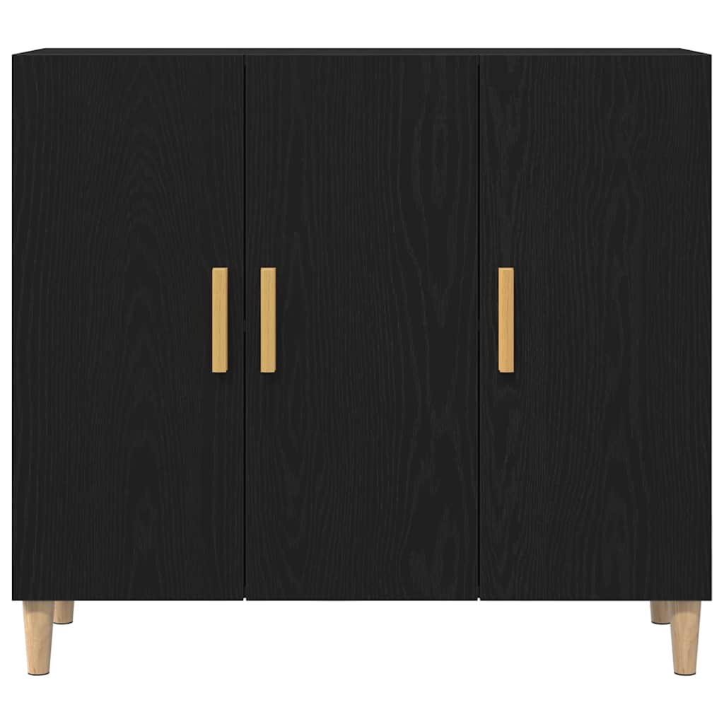 vidaXL Sideboard Black Oak 90 x 34 x 80 cm Engineered Wood
