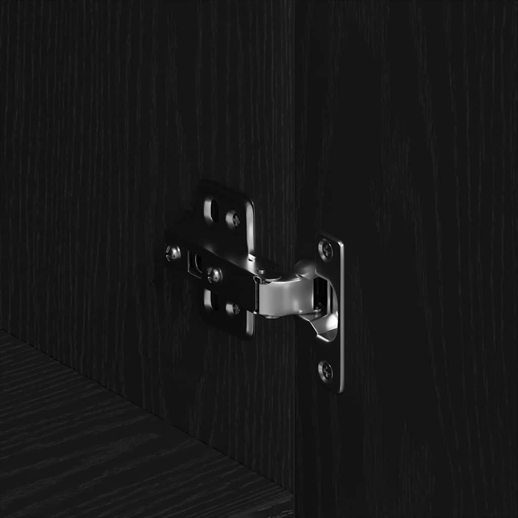 vidaXL Highboard Black Oak 70 x 31 x 115 cm Engineered Wood