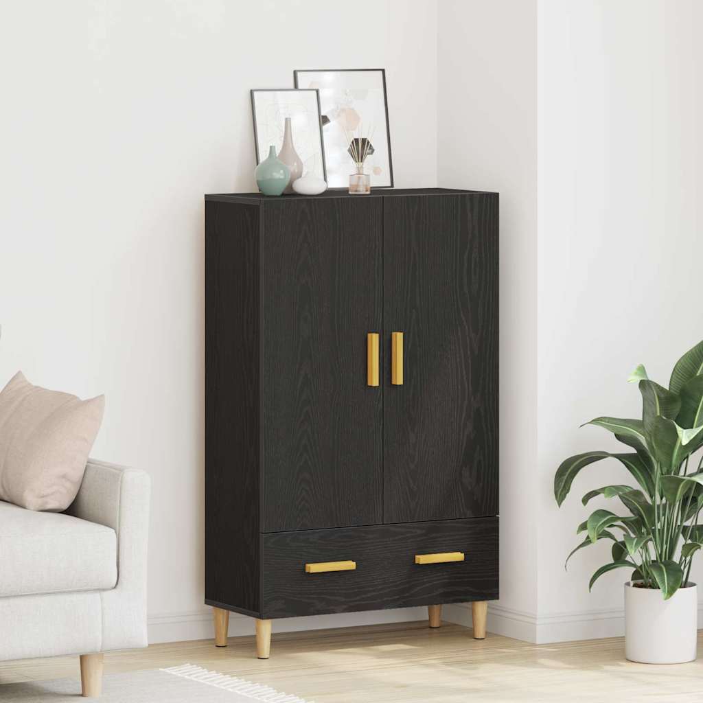 vidaXL Highboard Black Oak 70 x 31 x 115 cm Engineered Wood