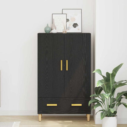 vidaXL Highboard Black Oak 70 x 31 x 115 cm Engineered Wood