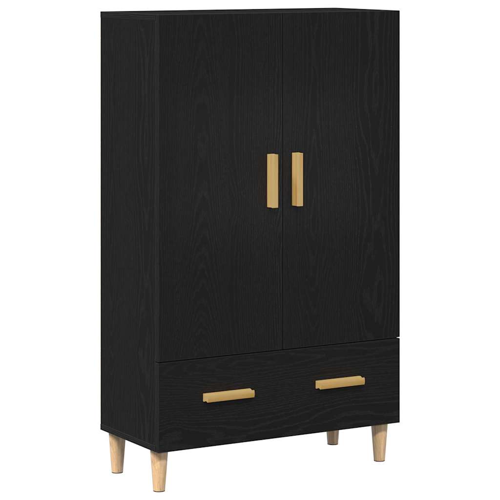 vidaXL Highboard Black Oak 70 x 31 x 115 cm Engineered Wood