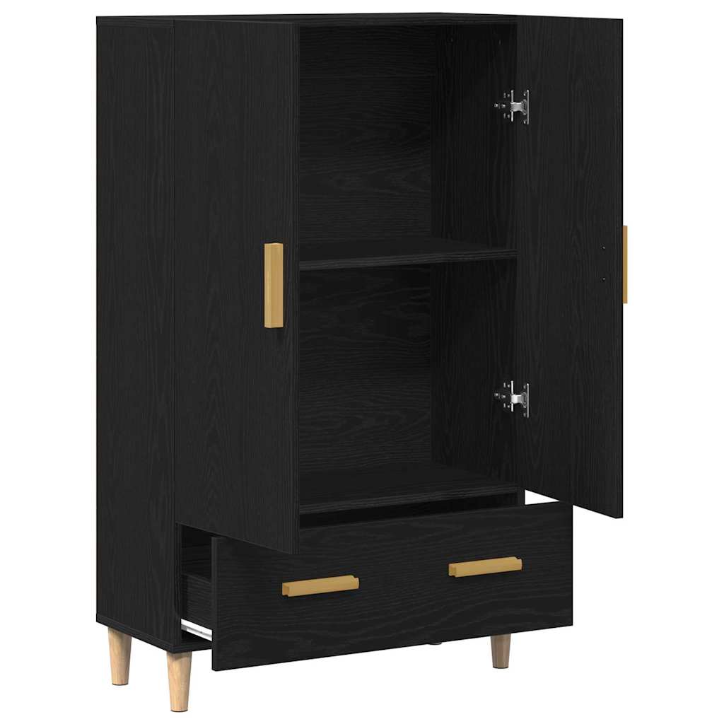vidaXL Highboard Black Oak 70 x 31 x 115 cm Engineered Wood