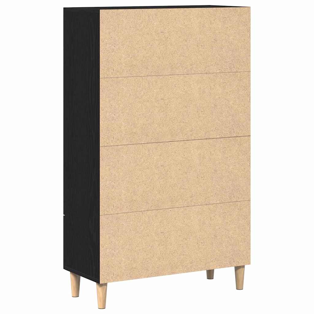 vidaXL Highboard Black Oak 70 x 31 x 115 cm Engineered Wood