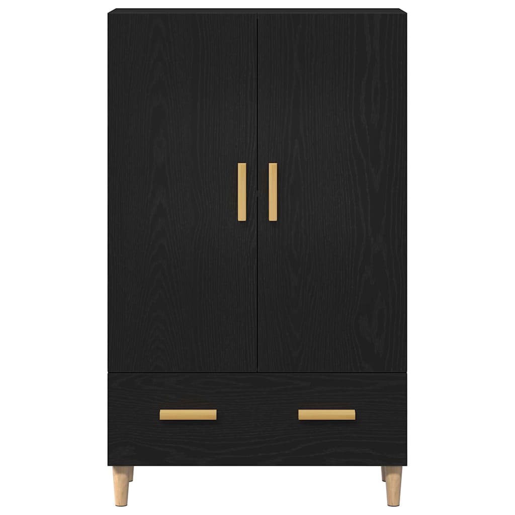 vidaXL Highboard Black Oak 70 x 31 x 115 cm Engineered Wood
