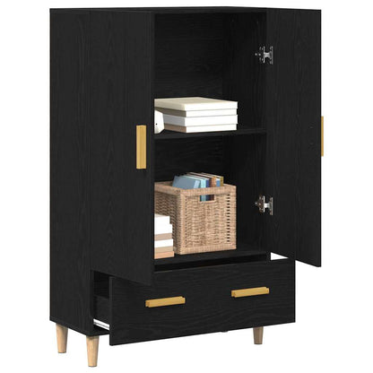 vidaXL Highboard Black Oak 70 x 31 x 115 cm Engineered Wood