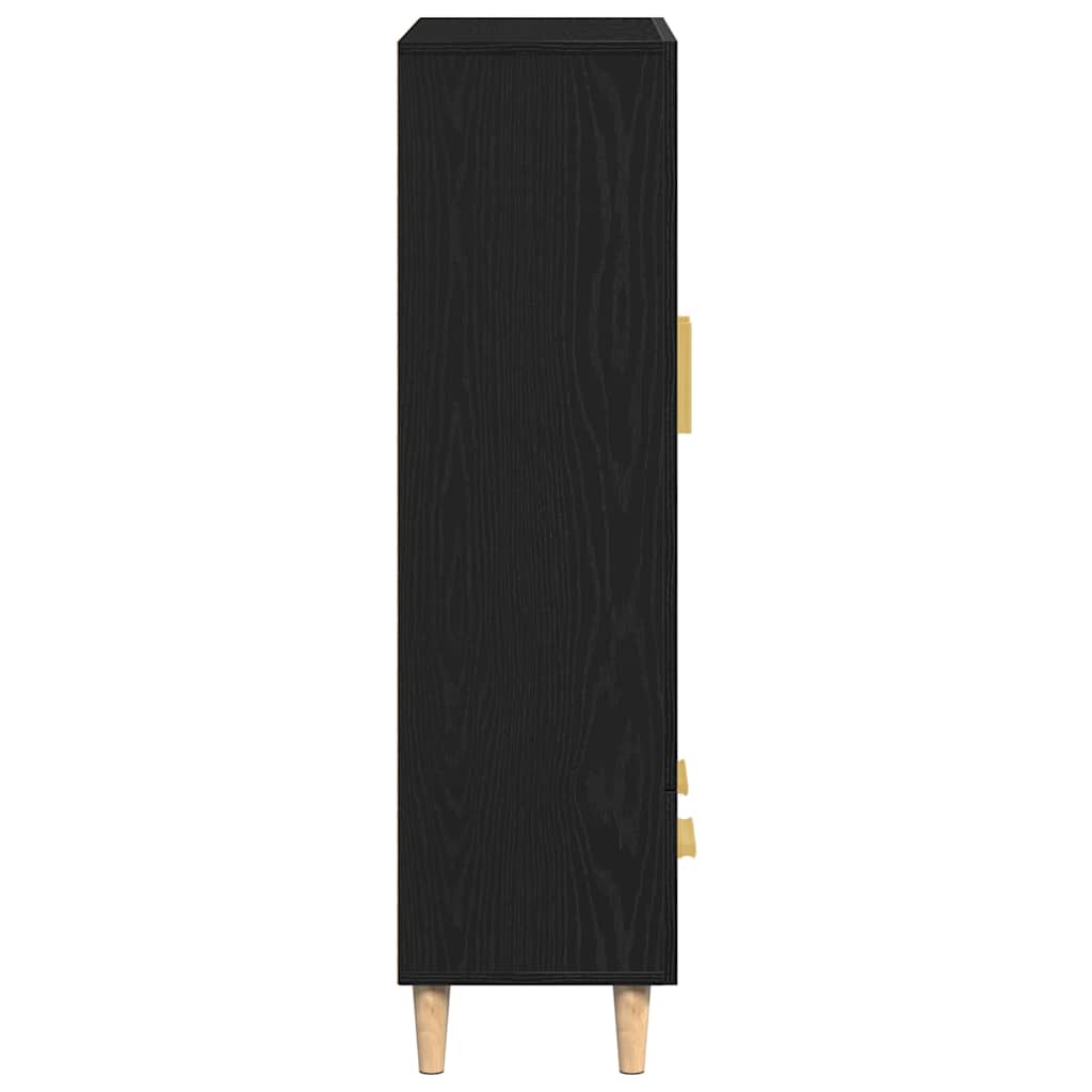 vidaXL Highboard Black Oak 70 x 31 x 115 cm Engineered Wood