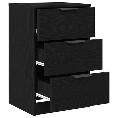 vidaXL Bedside Cabinet Black Oak 40 x 65 x 65 cm Engineered Wood
