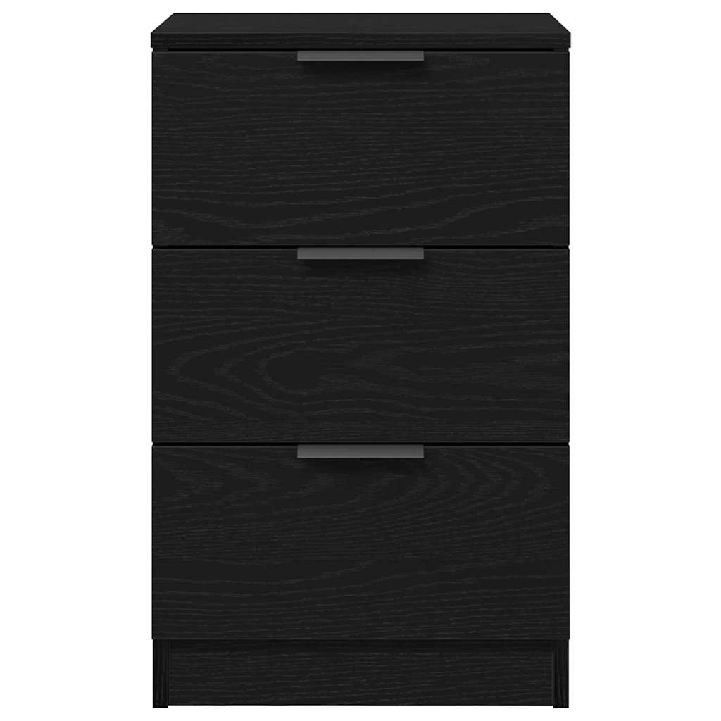 vidaXL Bedside Cabinet Black Oak 40 x 65 x 65 cm Engineered Wood