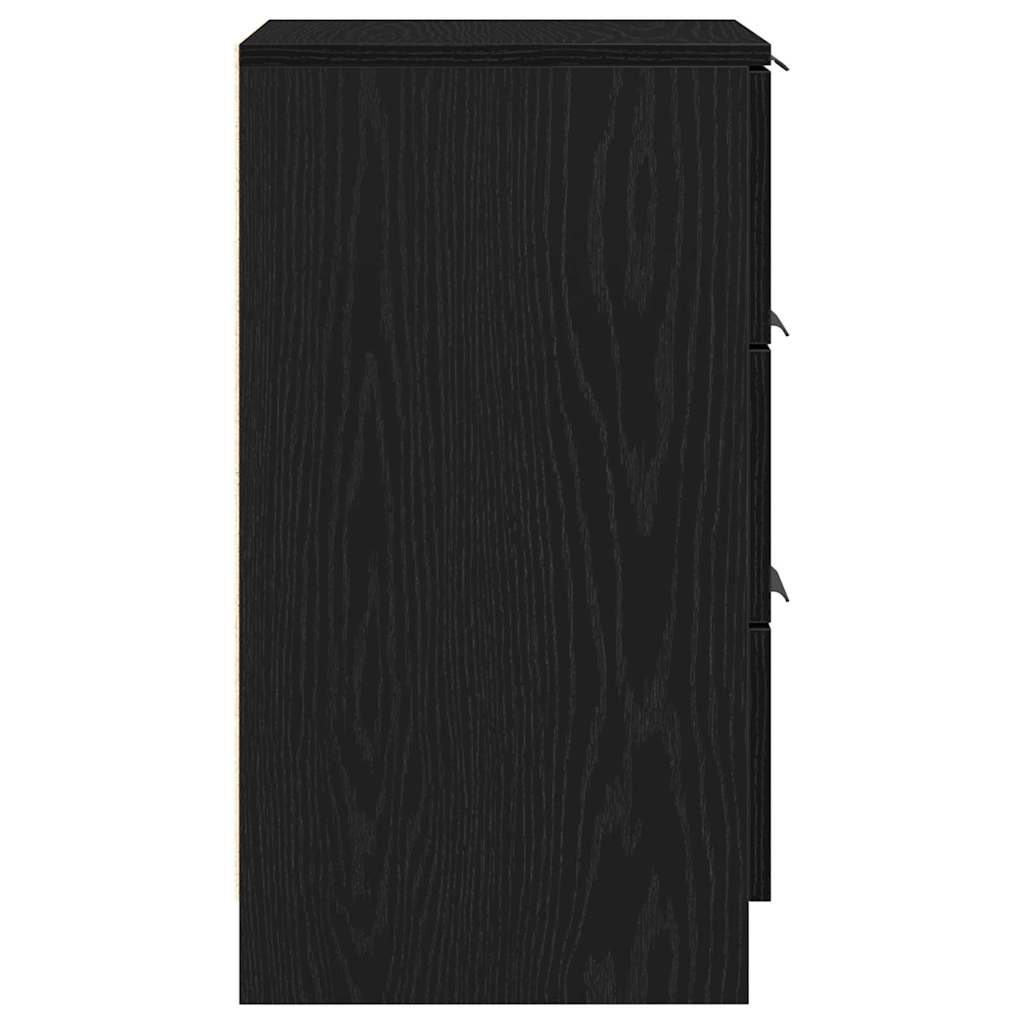 vidaXL Bedside Cabinet Black Oak 40 x 65 x 65 cm Engineered Wood