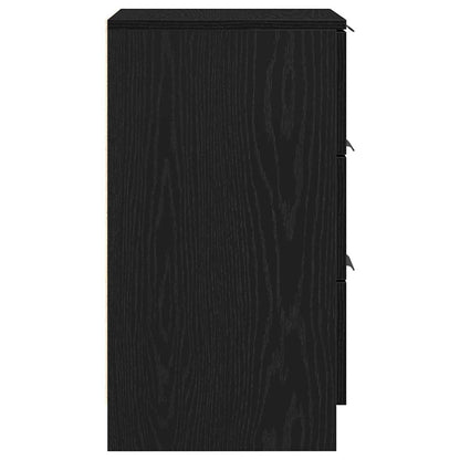 vidaXL Bedside Cabinet Black Oak 40 x 65 x 65 cm Engineered Wood