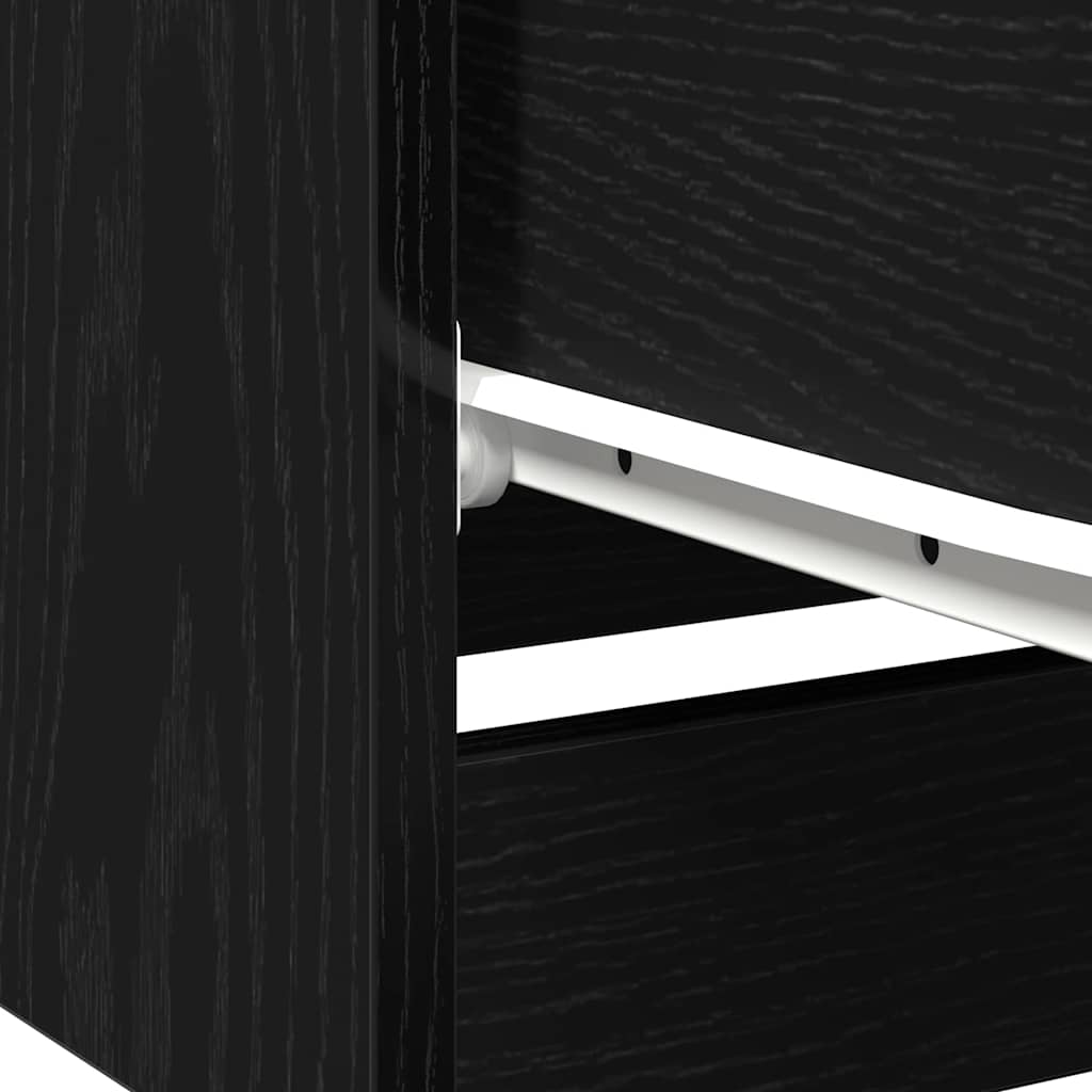 vidaXL Bedside Cabinet 2 pcs Black Oak 40 x 65 x 65 cm Engineered Wood