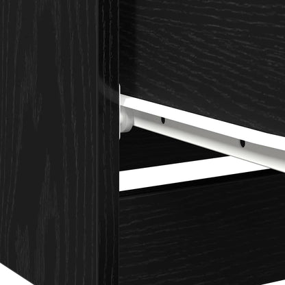 vidaXL Bedside Cabinet 2 pcs Black Oak 40 x 65 x 65 cm Engineered Wood