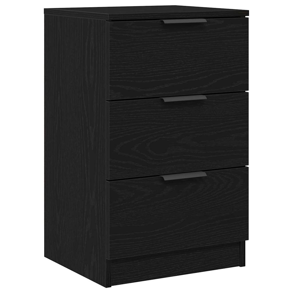 vidaXL Bedside Cabinet 2 pcs Black Oak 40 x 65 x 65 cm Engineered Wood