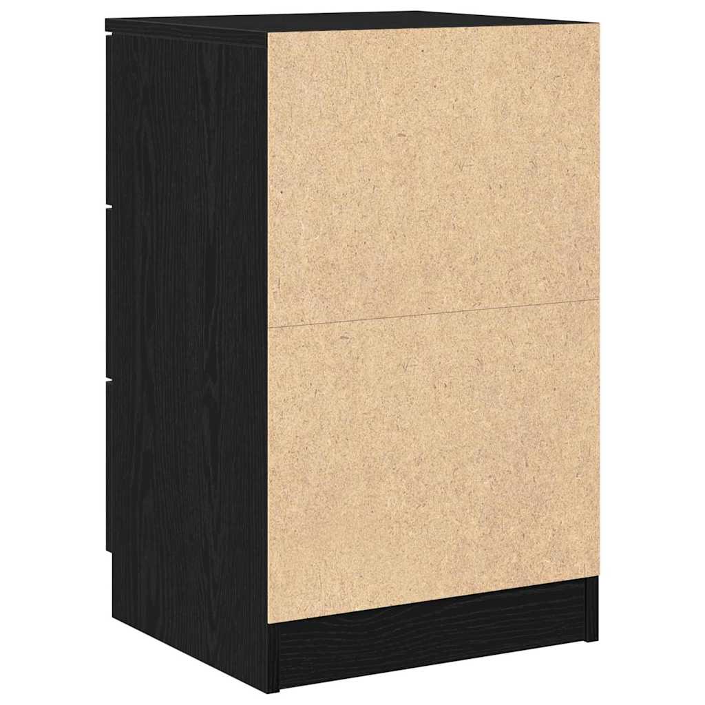 vidaXL Bedside Cabinet 2 pcs Black Oak 40 x 65 x 65 cm Engineered Wood