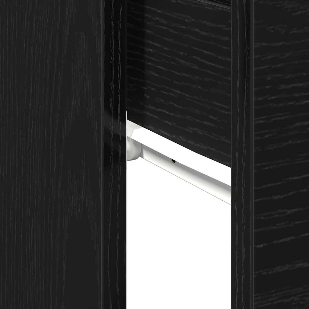 vidaXL Console Table Black Oak 30 x 36 x 75 cm Engineered Wood