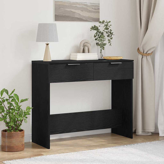 vidaXL Console Table Black Oak 30 x 36 x 75 cm Engineered Wood