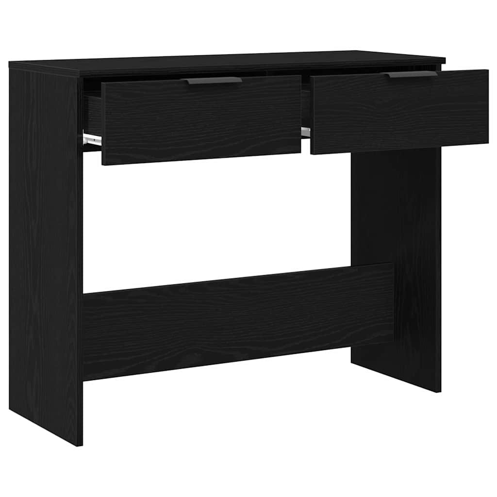 vidaXL Console Table Black Oak 30 x 36 x 75 cm Engineered Wood