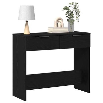 vidaXL Console Table Black Oak 30 x 36 x 75 cm Engineered Wood