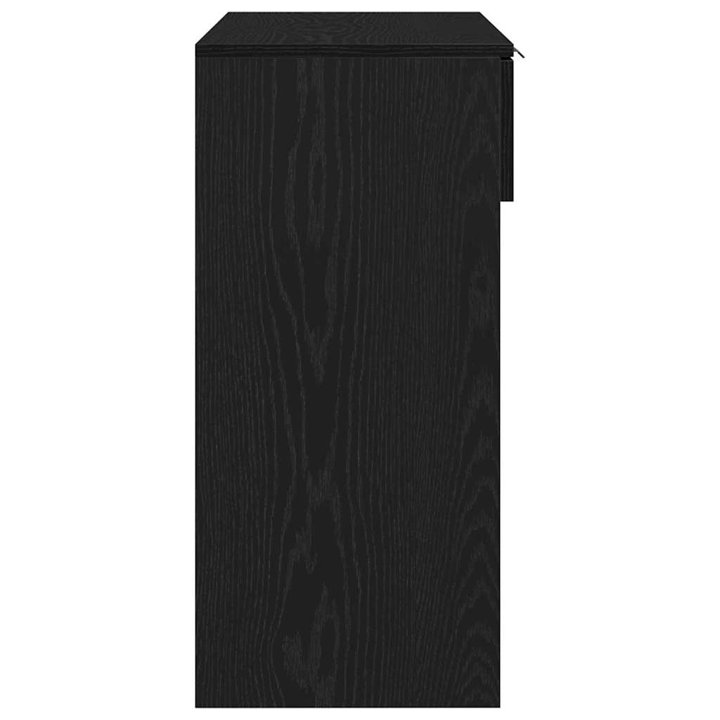vidaXL Console Table Black Oak 30 x 36 x 75 cm Engineered Wood