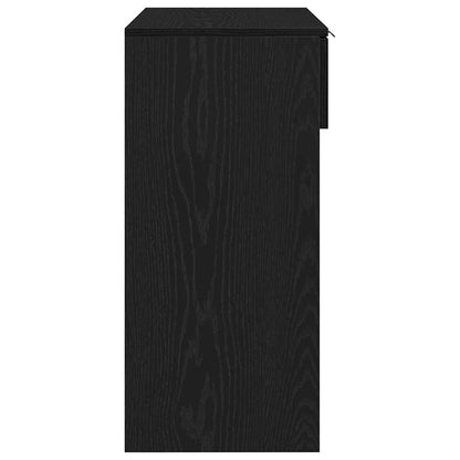 vidaXL Console Table Black Oak 30 x 36 x 75 cm Engineered Wood