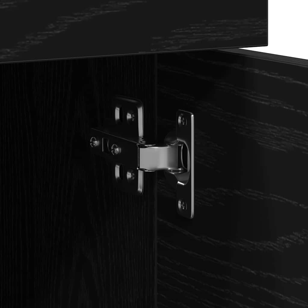 vidaXL File Cabinet Black Oak 45 x 38 x 54 cm Engineered Wood