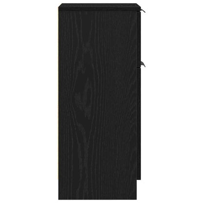 vidaXL Sideboard 2 pcs Black Oak 30 x 30 x 70 cm Engineered Wood