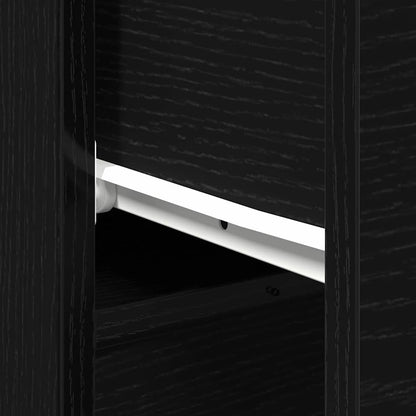 vidaXL Sideboard 2 pcs Black Oak 30 x 30 x 70 cm Engineered Wood