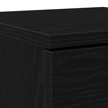 vidaXL Sideboard 2 pcs Black Oak 30 x 30 x 70 cm Engineered Wood