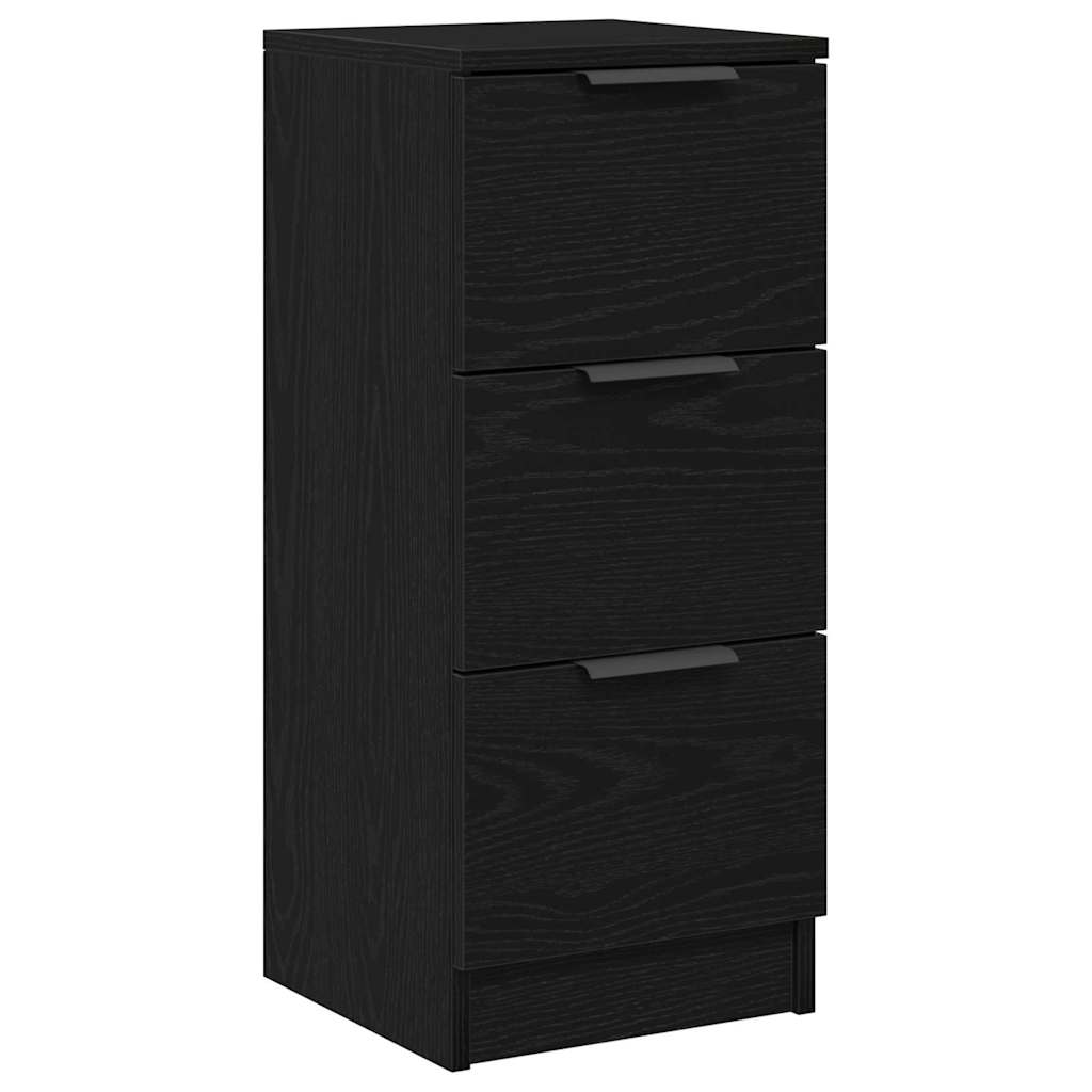 vidaXL Sideboard 2 pcs Black Oak 30 x 30 x 70 cm Engineered Wood