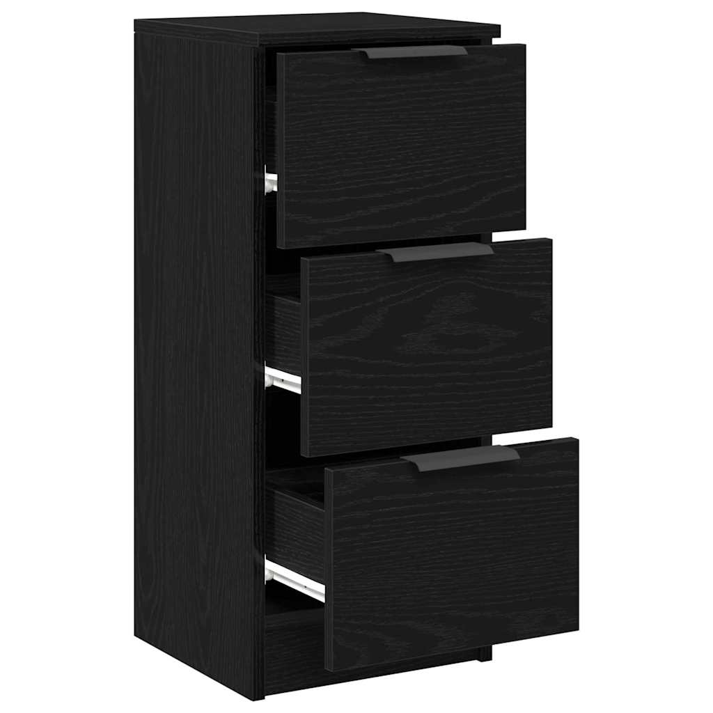 vidaXL Sideboard 2 pcs Black Oak 30 x 30 x 70 cm Engineered Wood