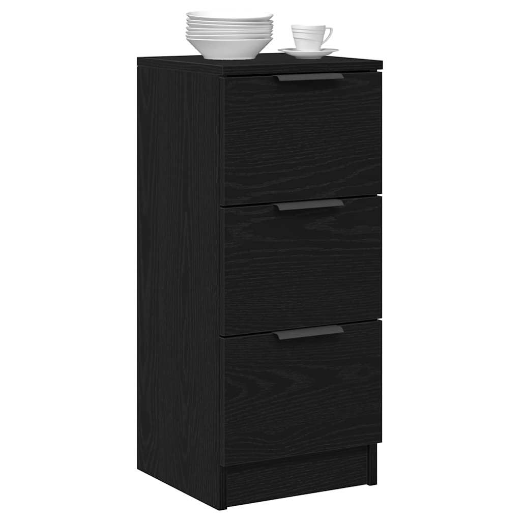 vidaXL Sideboard 2 pcs Black Oak 30 x 30 x 70 cm Engineered Wood