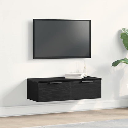 vidaXL Wall Cabinet Black Oak 68 x 30 x 20 cm Engineered Wood