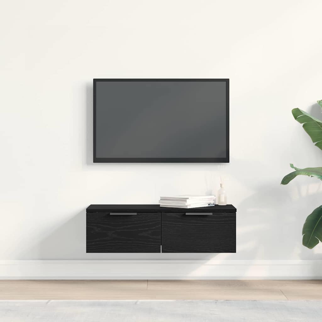 vidaXL Wall Cabinet Black Oak 68 x 30 x 20 cm Engineered Wood