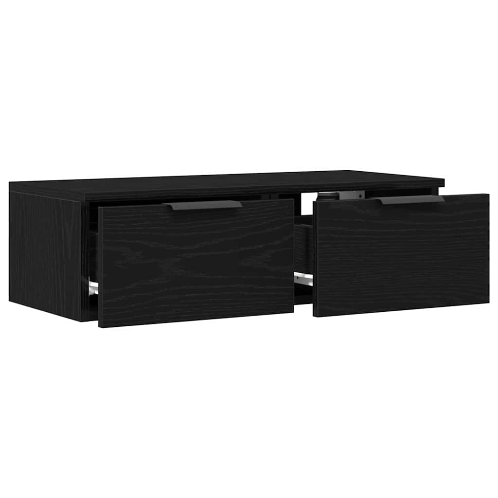vidaXL Wall Cabinet Black Oak 68 x 30 x 20 cm Engineered Wood