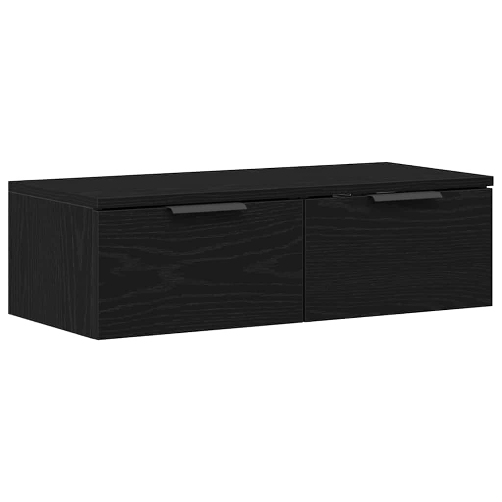 vidaXL Wall Cabinet Black Oak 68 x 30 x 20 cm Engineered Wood