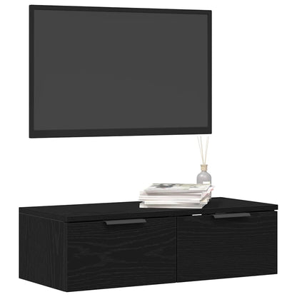 vidaXL Wall Cabinet Black Oak 68 x 30 x 20 cm Engineered Wood