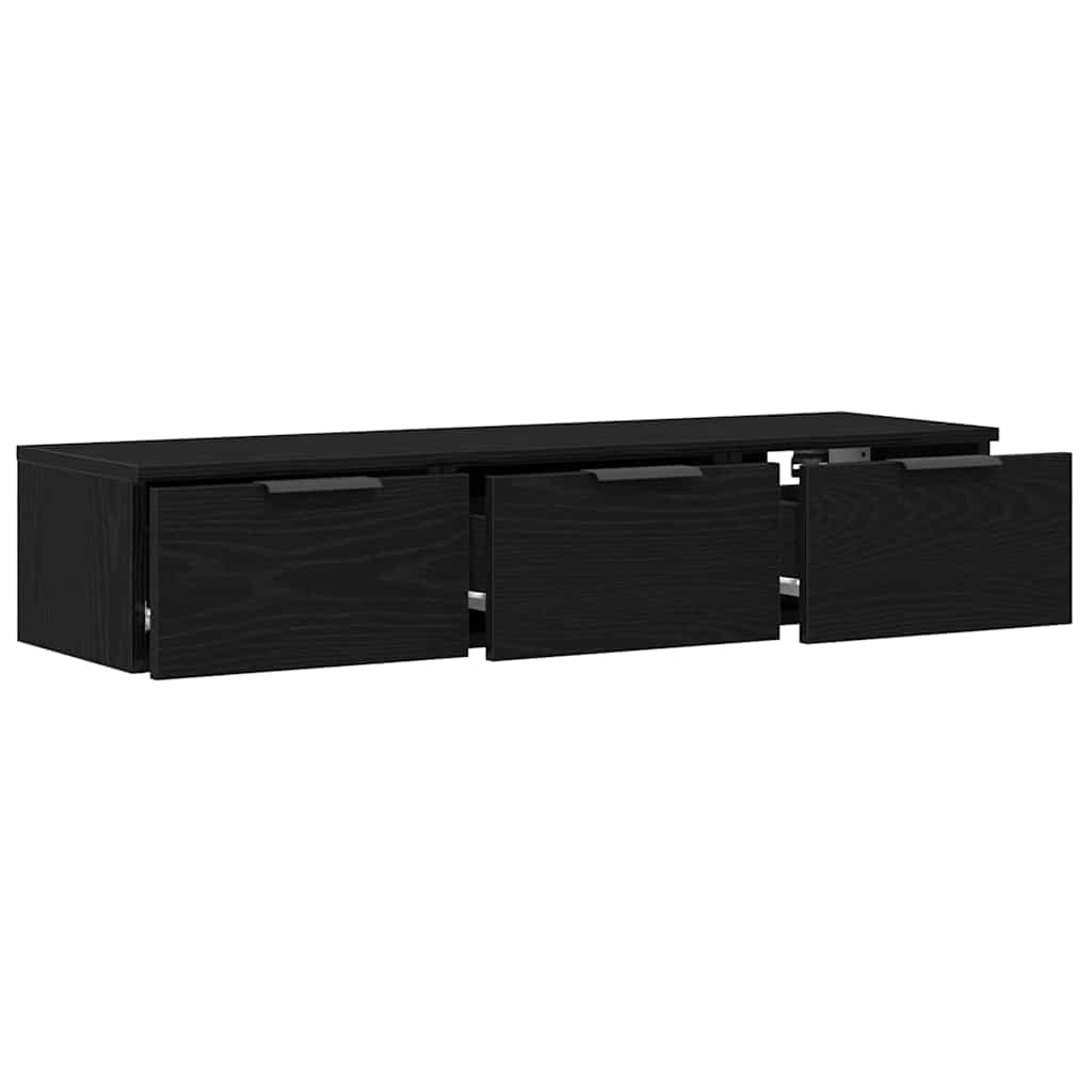 vidaXL Wall Cabinet Black Oak 102 x 30 x 20 cm Engineered Wood