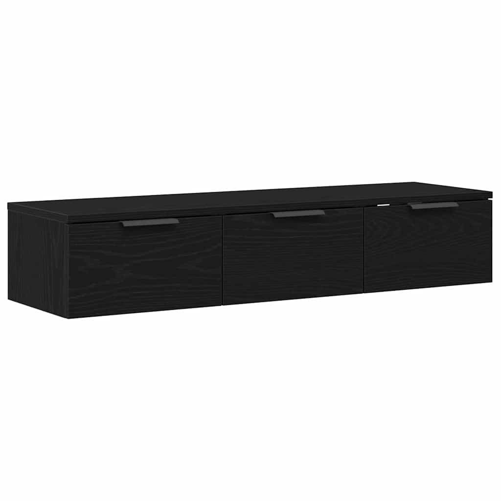 vidaXL Wall Cabinet Black Oak 102 x 30 x 20 cm Engineered Wood