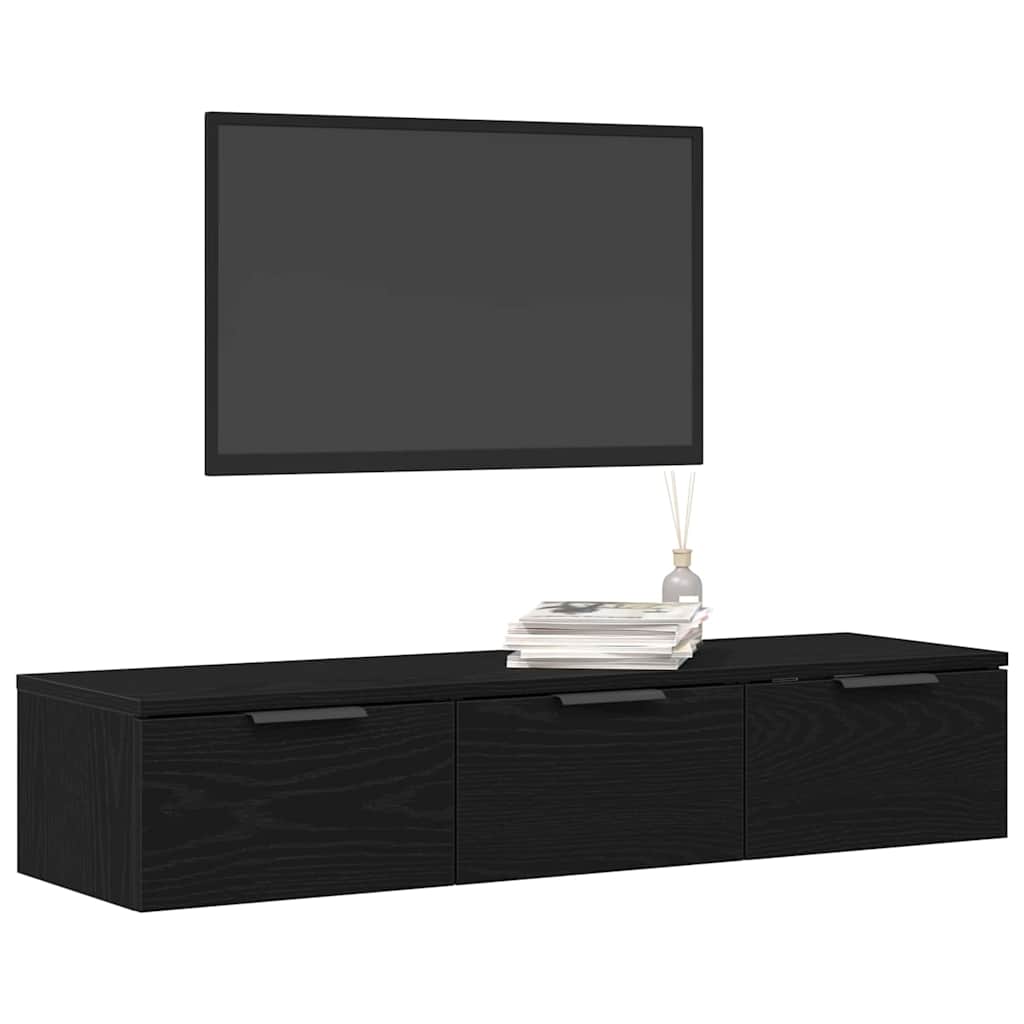 vidaXL Wall Cabinet Black Oak 102 x 30 x 20 cm Engineered Wood