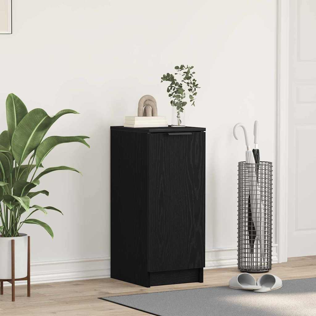 vidaXL Shoe Cabinet Black Oak 29.5 x 35 x 70 cm Engineered Wood