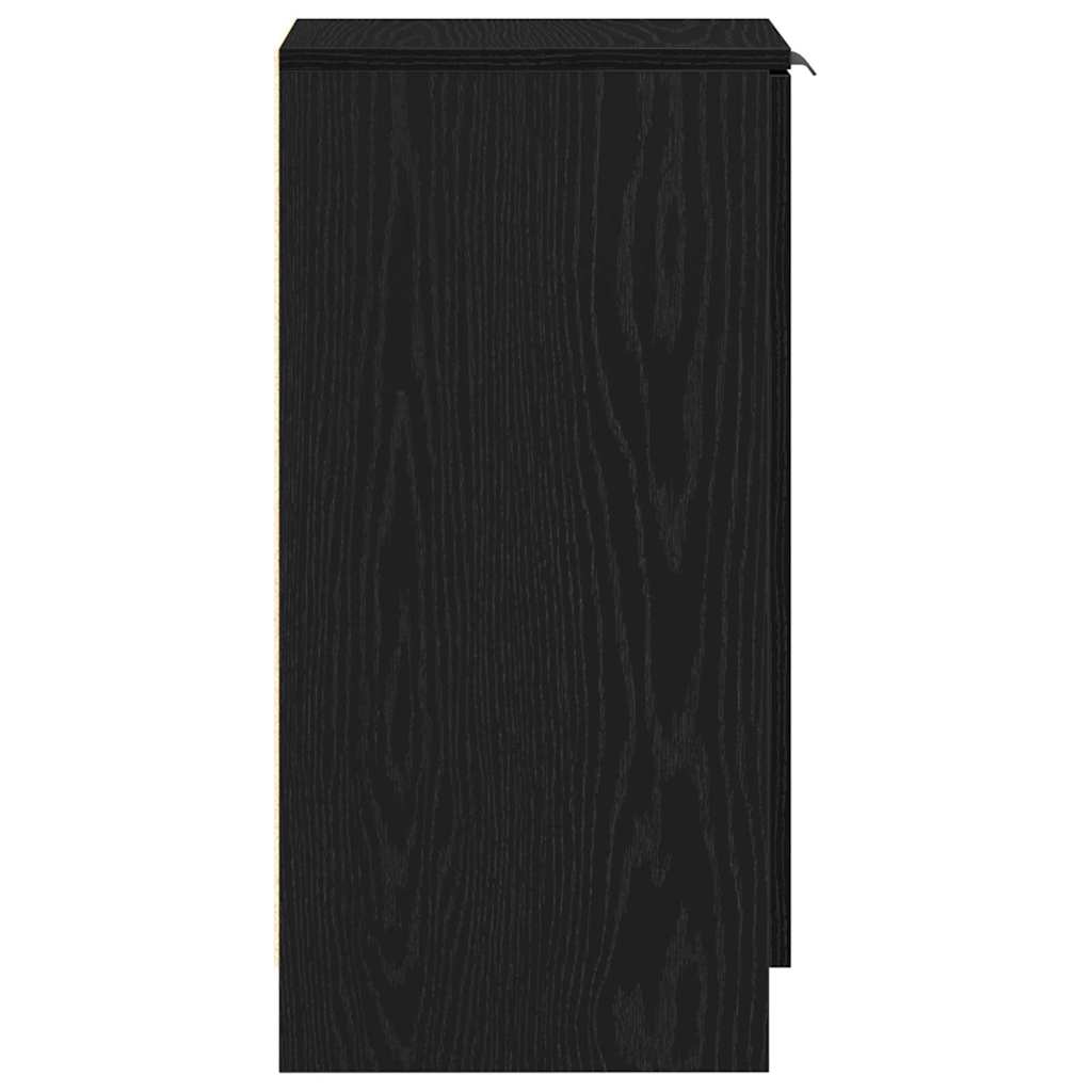 vidaXL Shoe Cabinet Black Oak 29.5 x 35 x 70 cm Engineered Wood