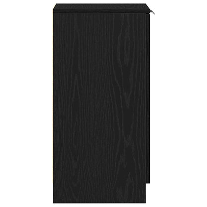 vidaXL Shoe Cabinet Black Oak 29.5 x 35 x 70 cm Engineered Wood