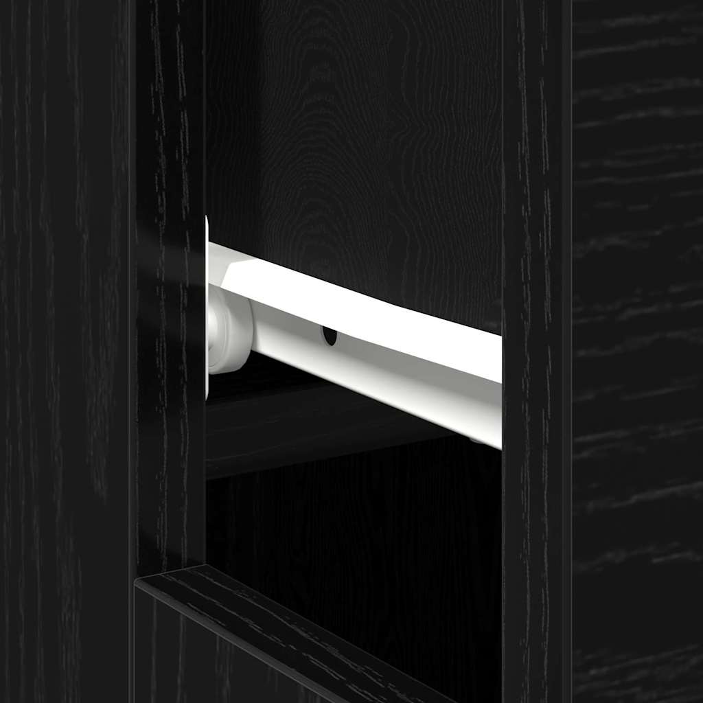 vidaXL Desk with Drawer Black Oak 100 x 50 x 75 cm Engineered Wood