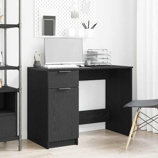 vidaXL Desk Black Oak Engineered Wood 100 x 50 x 75 cm