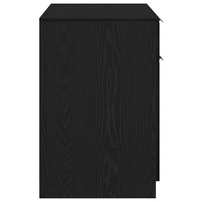 vidaXL Desk with Drawer Black Oak 100 x 50 x 75 cm Engineered Wood